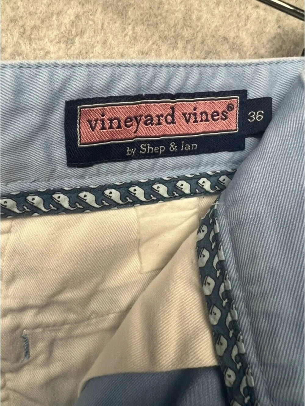 Vineyard Vines Breaker Shorts Mens 36 Light Blue Chino Preppy Coastal Old Money